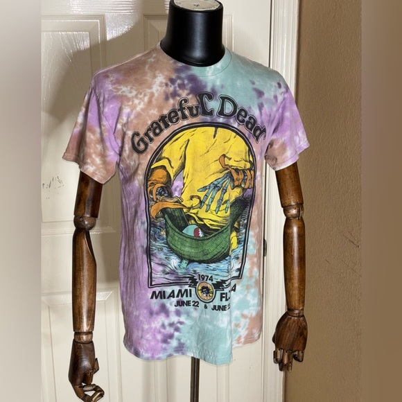 Grateful Dead Miami Florida 1974 Shirt Tie Dye Orange Green & Purple S/M - Picture 5 of 8